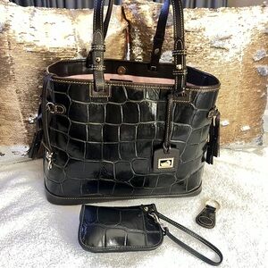 Dooney & Bourke brown Crocodile-Embossed Tote